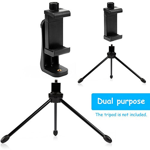 Vastar Universal Smartphone Tripod Adapter Cell Phone Holder Mount Adapter, Fits iPhone, Samsung, and all Phones, Rotates Vertical and Horizontal, Adjustable Clamp