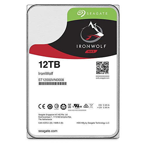 Seagate IronWolf 12TB NAS Internal Hard Drive HDD – 3.5 Inch SATA 6Gb/s 7200 RPM 256MB Cache for RAID Network Attached Storage – Frustration Free Packaging (ST12000VN0008)