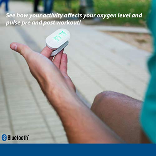 iHealth Air Wireless Fingertip Pulse Oximeter with Plethysmograph and Perfusion Index on the App, Measures Blood Oxygen Saturation, Perfusion Index, Pulse Rate