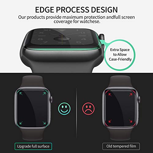Udaily 8 Pack Screen Protector for Apple Watch 44mm Series 4/5/6 and Apple Watch SE 44mm, Max Coverage Bubble-Free Flexible TPU Film for iWatch 44mm, Easy to Install with Detailed Video, HD Clear