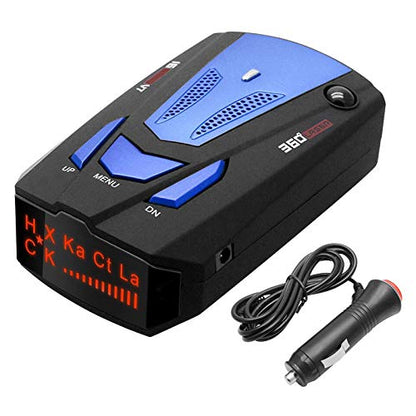 Radar Detector, Laser Radar Detectors V7, Voice Prompt Speed, Vehicle Speed Alarm System, Led Display, City/Highway Mode, Car 360 Degree Automatic Detection (Blue)