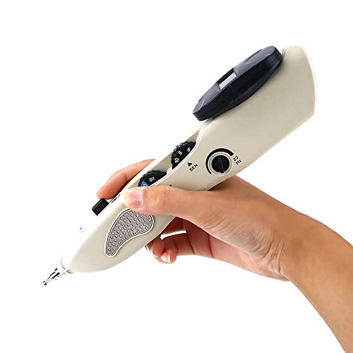 Romonacr Electronic Acupuncture Pen Energy Meridian Massage Pen Pointer Meridian Stimulator Laser Moxibustion Pain Relief