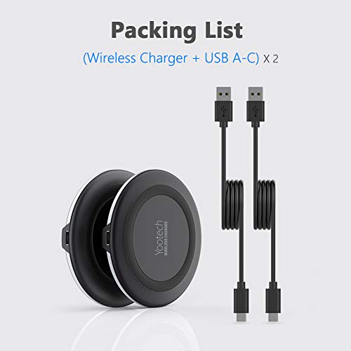 Yootech [2 Pack] Wireless Charger,Qi-Certified 10W Max Fast Wireless Charging Pad Compatible with iPhone 12/12 Mini/12 Pro Max/SE 2020/11 Pro Max, Samsung Galaxy S21/Note 10,AirPods Pro(No AC Adapter)
