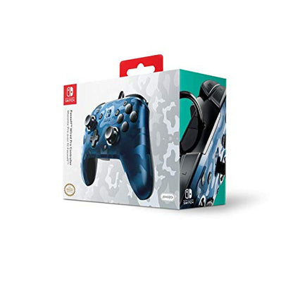 PDP Nintendo Switch Blue Camo Faceoff Wired Pro Controller, 500-119 - Nintendo Switch