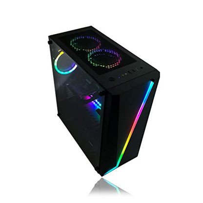 Gaming PC Desktop Computer by Alarco Intel i5 3.10GHz,8GB Ram,1TB Hard Drive,Windows 10 pro,WiFi Ready,Video Card Nvidia GTX 650 1GB, 3 RGB Fans with Remote