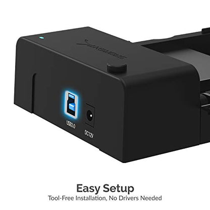 Sabrent USB 3.0 to SATA External Hard Drive Lay-Flat Docking Station for 2.5 or 3.5in HDD, SSD [Support UASP] (EC-DFLT)