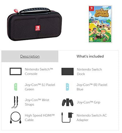 Nintendo Switch Bundle w/Game & Case: Nintendo Switch Animal Crossing New Horizons Edition 32GB Console, Animal Crossing New Horizons Game, Tigology Travel Case