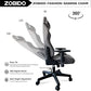 ZOBIDO Gaming Chair Office Comfortable Chair High Back Computer Chair tapa PC Racing Executive Ergonomic Adjustable Swivel Task Chair with Headrest and Pillow Pouch (Grey)