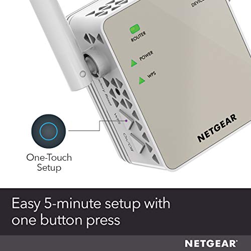 NETGEAR Wi-Fi Range Extender EX6120 - Coverage Up to 1200 Sq Ft and 20 Devices with AC1200 Dual Band Wireless Signal Booster & Repeater (Up to 1200Mbps Speed), and Compact Wall Plug Design