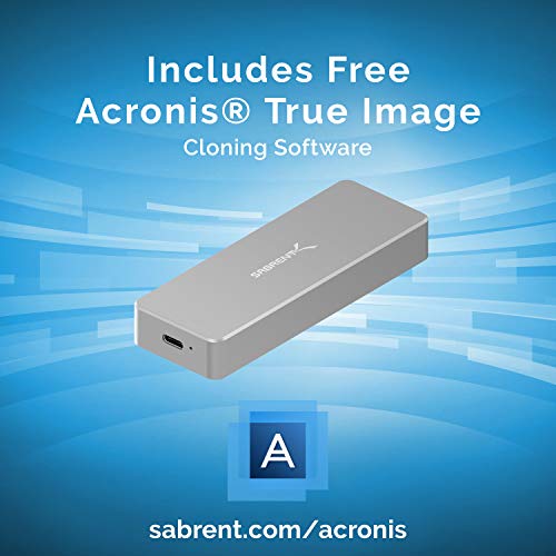 Sabrent USB 3.2 Tool-Free Enclosure for NVMe PCIe M Key M.2 SSD [Silver] (EC-TFNE)