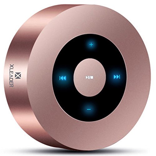 XLEADER SoundAngel (3rd Gen) 5W Touch Bluetooth Speaker with Waterproof Case, 15h Music, Louder Crystal HD Sound, Premium Mini Portable Bluetooth Speaker for iPhone iPad Tablet Shower, Rose Gold