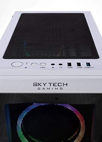 Skytech Chronos Gaming PC Desktop - AMD Ryzen 7 3700X 3.6GHz, RTX 3070 8GB, 16GB DDR4 3600, 1TB NVME, B550 Motherboard, 650W Gold PSU, Windows 10 Home 64-bit, White