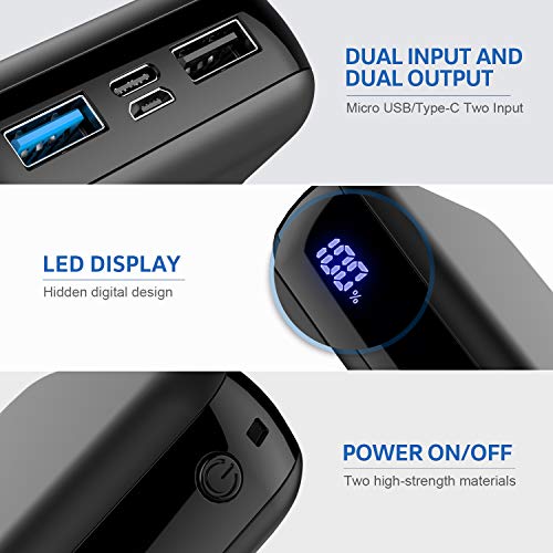 RPMAX Portable Charger Power Bank 26800mAh with Hidden LED Display, Ultra-High Capacity External Battery with Dual Output, Phone Charger Battery Pack for iPhone,iPad,Samsung Galaxy,5V Heated Vest etc.
