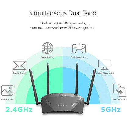 D-Link WiFi Router AC1700 Mesh Smart Internet Network Works with Alexa & Google Assistant, WP3 MU-MIMO Dual Band Gigabit Gaming (DIR-1750-US)