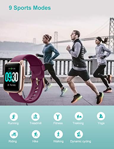Willful Smart Watch for Android Phones and iOS Phones Compatible iPhone Samsung, IP68 Swimming Waterproof Smartwatch Fitness Tracker Fitness Watch Heart Rate Monitor Watches for Women (Dark Purple)