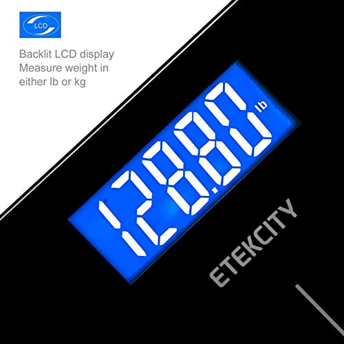 Etekcity Digital Body Weight Bathroom Scale with Step-On Technology, 400 Lb, Body Tape Measure Included
