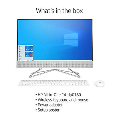 HP 24-inch All-in-One Touchscreen Desktop Computer, Intel Core i7-1065G7 Processor, 16 GB RAM, 512 GB SSD, Windows 10 Home (24-dp0180, Silver)