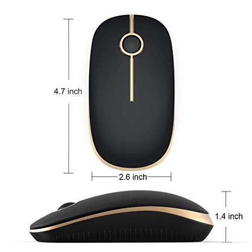 Jelly Comb 2.4G Slim Wireless Mouse with Nano Receiver MS001 (Black and Gold)