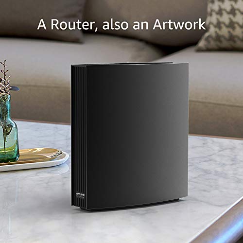WAVLINK AC3200 Smart WiFi Router - Gigabit Router Dual Band Extender Repeater Wireless Internet with USB 3.0 Port, LCD Screen - Supports Guest WiFi, Parent Control, MU-MIMO, Beamforming - Black