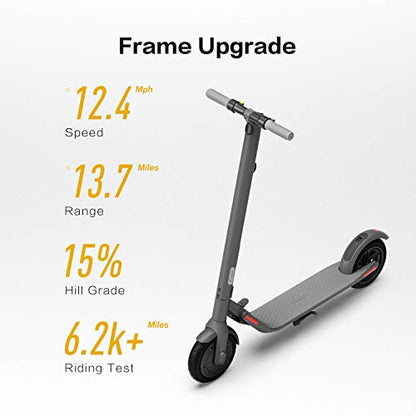 Segway Ninebot E22 Electric Kick Scooter, Upgraded Motor Power, 9-inch Dual Density Tires, Lightweight and Foldable, Dark Grey