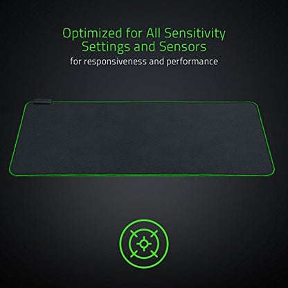 Razer Goliathus Extended Chroma Gaming Mousepad: Customizable Chroma RGB Lighting, Soft, Cloth Material, Balanced Control & Speed, Non-Slip Rubber Base, Classic Black