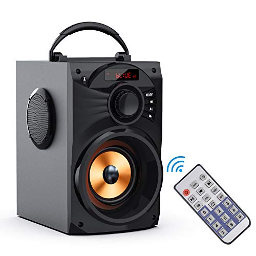 Portable Bluetooth Speaker Subwoofer Heavy Bass Wireless Outdoor/Indoor Party Speaker Line in Speakers Support Remote Control FM Radio TF Card LCD Display for Home Party Phone Computer PC，Travel