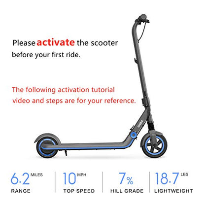 Segway Ninebot eKickScooter ZING E10 Electric Kick Scooter for Kids and Teens, Lightweight and Foldable, New Cruise Mode, Dark Grey