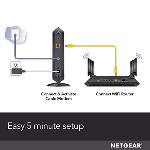 NETGEAR Cable Modem CM1000 - Compatible with All Cable Providers Including Xfinity by Comcast, Spectrum, Cox | for Cable Plans Up to 1 Gigabit | DOCSIS 3.1, Black (CM1000-1AZNAS)