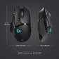 Logitech G502 Lightspeed Wireless Gaming Mouse with HERO 25K Sensor, PowerPlay Compatible, Tunable Weights and Lightsync RGB - Black