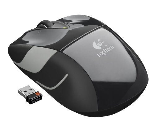 Logitech M525 Wireless Mouse – Long 3 Year Battery Life, Ergonomic Shape for Right or Left Hand Use, Micro-Precision Scroll Wheel, and USB Unifying Receiver for Computers and Laptops, Black/Gray