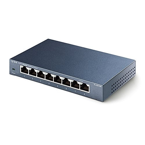 TP-Link 8 Port Gigabit Ethernet Network Switch - Ethernet Splitter | Plug & Play | Fanless | Sturdy Metal w/ Shielded Ports | Traffic Optimization | Unmanaged | Limited Lifetime Protection (TL-SG108)