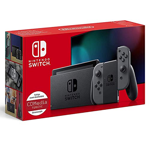 Newest Nintendo Switch with Gray Joy-Con - 6.2" Touchscreen LCD Display, 802.11AC WiFi, Bluetooth 4.1, 32GB of Internal Storage - Family Holiday Bundle - Gray - 128GB SD Card + 12-in-1 Carrying Case