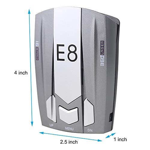 Radar Detector, E8 Laser Radar Detectors for Cars Voice Prompt Speed and Vehicle Speed Alarm System City/Highway Mode Car 360 Degree Safety Automatic Detection with LED Display