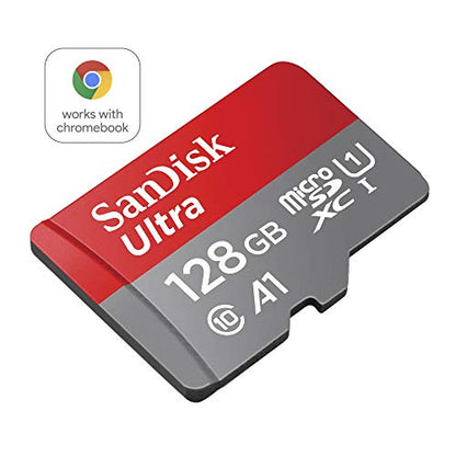 SanDisk 128GB Ultra microSDXC UHS-I Memory Card with Adapter - 100MB/s, C10, U1, Full HD, A1, Micro SD Card - SDSQUAR-128G-GN6MA