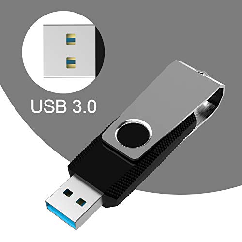 KEXIN 32 GB Flash Drive 3.0 10 Pack Thumb Drive Transfer Speed Up to 80MB/s Swivel USB Flash Drive 3.0 Jump Drive Black