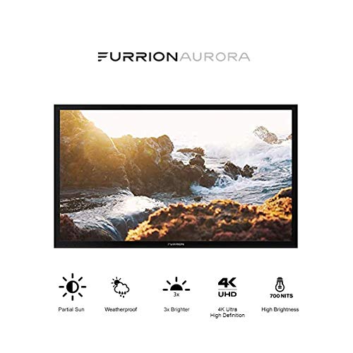 Furrion Aurora - Partial Sun Series 55-Inch Weatherproof 4K Ultra-High Definition LED Outdoor Television with Auto-Brightness Control for Outdoor Entertainment - FDUP55CBR