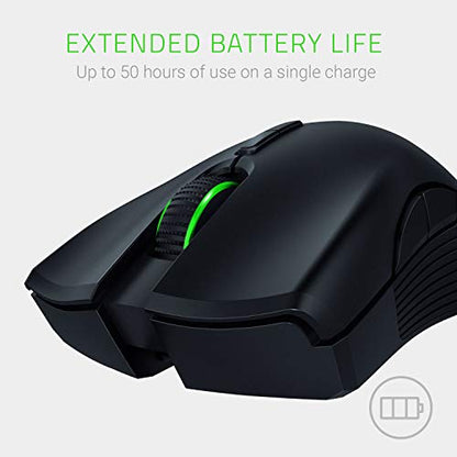 Razer Mamba Wireless Gaming Mouse: 16,000 DPI Optical Sensor - Chroma RGB Lighting - 7 Programmable Buttons - Mechanical Switches - Up to 50 Hr Battery Life