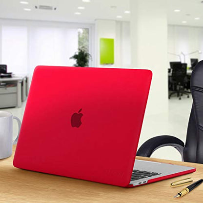 Kuzy MacBook Pro 15 inch Case 2019 2018 2017 2016 Release A1990 A1707, Hard Plastic Shell Cover for MacBook Pro 15 case with Touch Bar Soft Touch, Red