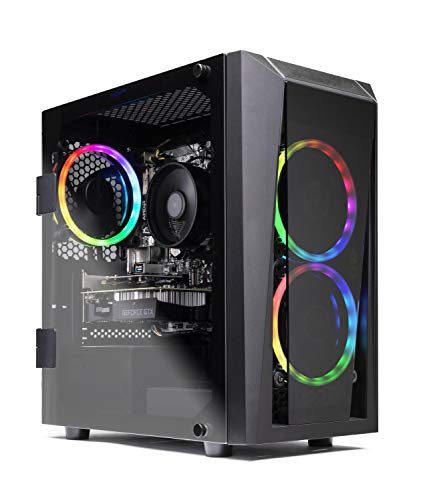 SkyTech Blaze II Gaming Computer PC Desktop – Ryzen 5 2600 6-Core 3.4 GHz, NVIDIA GeForce GTX 1660 6G, 500G SSD, 16GB DDR4, RGB, AC WiFi, Windows 10 Home 64-bit