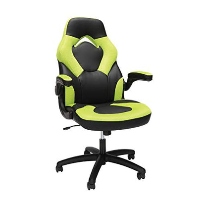 OFM Racing Style Bonded Leather Gaming Chair, in Green