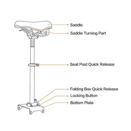 Segway Ninebot Adjustable Seat Saddle for ES1/ES2/ES4 Kick Scooters