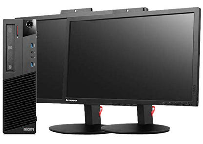 Lenovo ThinkCentre M78 Small Form Factor Desktop Computer (AMD A8-6500B 3.4GHz, 16GB DDR3 RAM, 256GB SSD Drive, DVD-ROM,USB WiFi, Windows 10 Pro (64-Bit) with 22" Webcam LCD Bundle (Renewed)