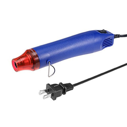 uxcell Mini Heat Gun 300W 110V Portable Hot Air Gun for Small Projects - Electronics, Crafts, Beading, Melting, Embossing, Removing Blue Shell Red Mouth