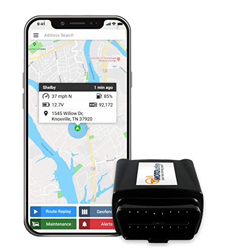 MOTOsafety OBD GPS Car Tracker, Vehicle Tracking Device and  Monitoring System with Real-Time Reports, 4G with Phone App