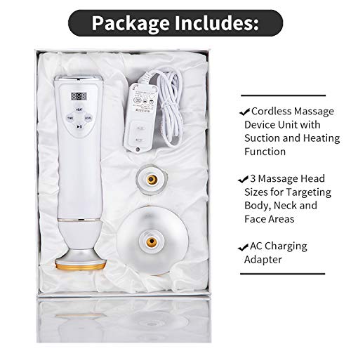 MyoLogix - 3 in 1 Electric Gua Sha Scraping and Vacuum Cup Therapy Set with Heat – Facial Cupping, Back and Full Body Titanium-Alloy Suction Massage Heads – Myofascial Release – Lymphatic Drainage