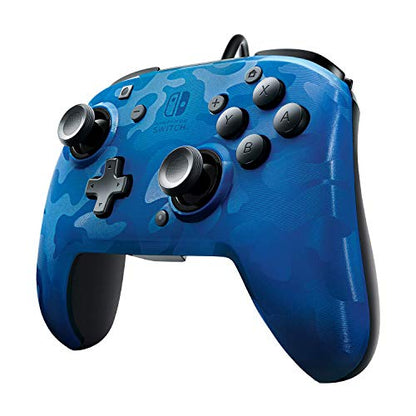 PDP Nintendo Switch Blue Camo Faceoff Wired Pro Controller, 500-119 - Nintendo Switch