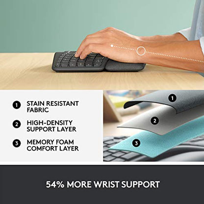 Logitech MX Master 3 Advanced Wireless Mouse - Mid Grey & Ergo K860 Wireless Ergonomic Keyboard with Wrist Rest - Split Keyboard Layout for Windows/Mac, Bluetooth or USB Connectivity