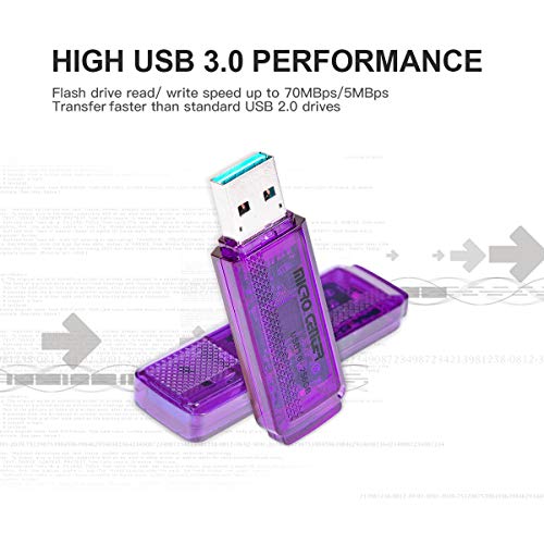Micro Center SuperSpeed 256GB USB 3.0 Flash Drive Gum Size Memory Stick Thumb Drive Data Storage Jump Drive (256G)