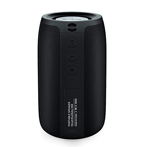 Bluetooth Speakers,MusiBaby Speaker,Outdoor, Portable,Waterproof,Wireless Speakers,Dual Pairing, Bluetooth 5.0,Loud Stereo,Booming Bass,1500 Mins Playtime for Home&Party Black