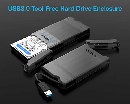 ineo 2.5 inch USB 3.0 Tool-Less External Hard Drive Enclosure for 9.5mm & 7mm SATA HDD SSD with UASP Supported - [T2573]